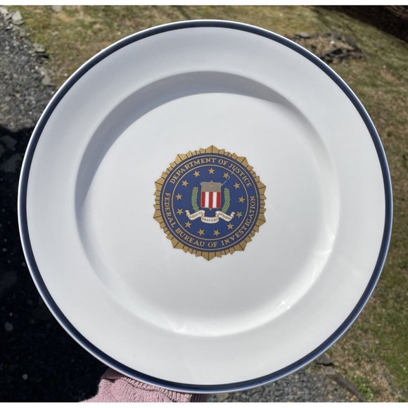 12" Vintage Lenox Decor Porcelain Charger DOJ FBI Justice Bureau Investigation - Picture 2 of 13